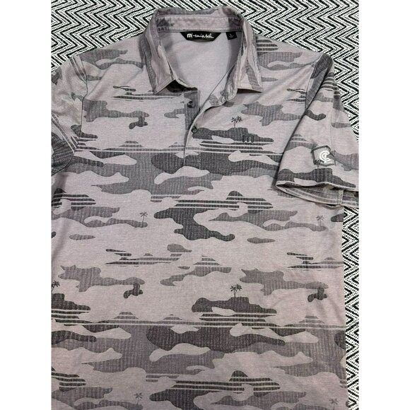 TravisMathew Men's Gray Camouflage Island Polo L Travis Mathew Golf Peru Short S - Picture 2 of 8